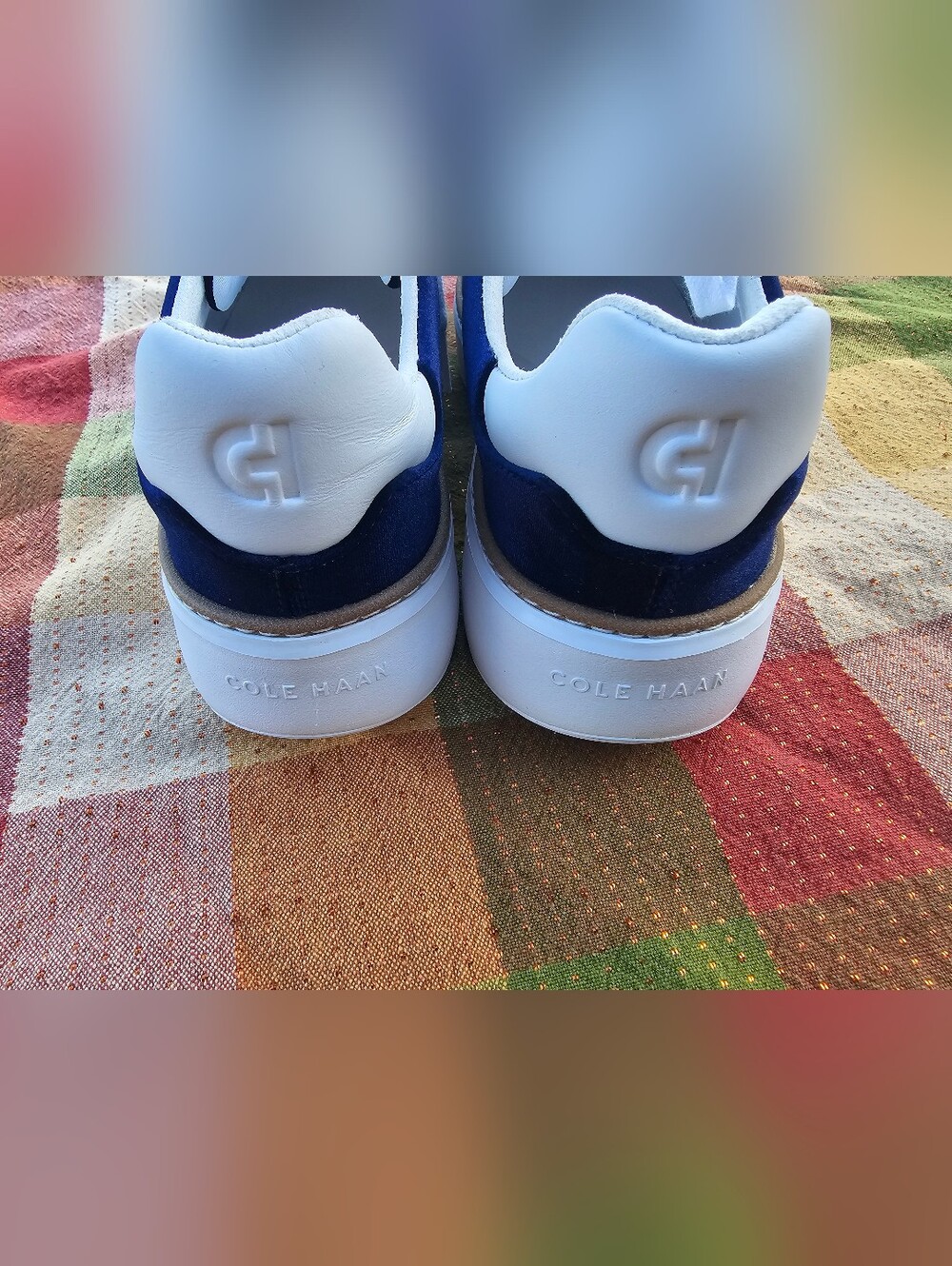 Cole Haan GrandPro Navy Velvet Fashion Sneakers White Sole Women's Size 9B - Picture 8 of 11